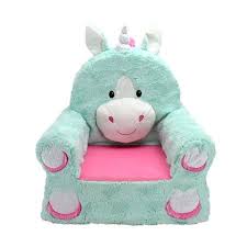 Sweet Seats Adorable Teal Unicorn Children S Chair Standard Size Machine Washable Removable Cover 13 L X 18 W X 19 H Walmart Com Character Chairs Plush Chair Kids Chairs