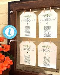 rustic greenery wedding seating chart diy printable table