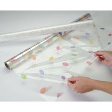 It is produced from shredded wood pulp, which is treated with caustic soda. Cellane Gold Stars Printed Cellophane Film Wrap 30 W X 100 L