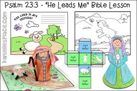 Use these images to quickly print coloring pages. He Leads Me Psalm 23 3 Bible Lesson Kjv Printable Craft Patterns