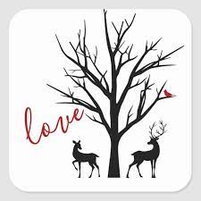 Check spelling or type a new query. Silhouette Deer Couple In Love Winter Square Sticker Zazzle Com In 2021 Deer Decal Deer Silhouette Printable Deer Head Silhouette