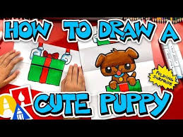 How To Draw A Puppy Present Folding Surprise Youtube Art For Kids Hub Art Lessons For Kids Cute Little Drawings