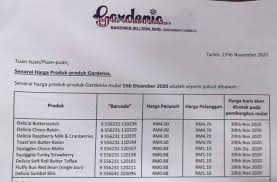 Senarai harga jualan hasil pertanian dan.senarai harga institut kefahaman islam malaysia (ikim) senarai harga makanan/minuman dipamerkan untuk makluman semua. Senarai Harga Baru Roti Gardenia Mulai 1 Disember 2020 Edu Bestari
