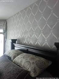 Diy accent wall ideas on a budget for kids rooms using easy to use wall stencil patterns from cutting edge stencils for bedroom makeovers. Ribbon Lattice Wall Stencil Bedroom Wall Stencil Wall Decor Bedroom Lattice Wall