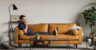 Coffee table with tufted top sofa stores bay area. Charme Tan Sven Leather Walnut 3 Seater Sofa Article