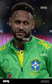 Brazil team with neymar shirt hi-res stock photography and images