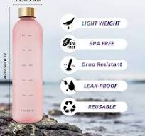 Garrafa de água de 947 g com horários para beber, garrafa de água  motivacional leve com marcador de tempo, garrafa de água reutilizável sem  BPA com ...