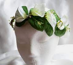 Floral Bridal Crown Calla Lily Flower Crown Floral Bridal Headband Bridal Headpiece Boho Flower Crown Floral Bridal Headbands Bridal Crown Bridal Headband