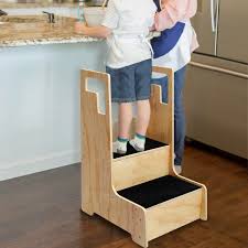 The kitchen helper is a safe platform adjustable height stool for kids, toddlers, and little helpers learning to cook! Kingso Kitchen Helper For Kids 2 Steps Stool For Toddler Wood Step Stool With Support Handles And Non Slip Mat For Boys Girls Bedroom Living Room Walmart Com Walmart Com