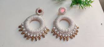 Handmade Hoop Crosia Earrings Diy Thread Earrings Thread Earrings Earrings Handmade