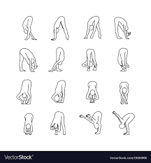 Yoga Poses Outline Sketch Vector Image On Vectorstock How To Draw Hands Yoga Poses Poses