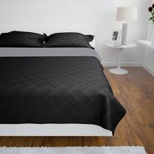 House und dekor galerie, tagesdecke & bettüberwurf 140x200 cm mit led beleuchtung massivholz bett 140x200 doppelbett gebürstet kiefer fichte polsterbett bett lapo 140x200 cm weiß kunstleder polsterbett komplett malin. Zweiseitige Steppdecke Bettuberwurf Tagesdecke Schwarz Grau 170x210cm Gitoparts
