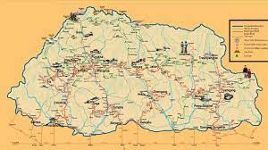 Distance Map Of Bhutan Bhutan City Distance, Tourist Road And Tourist Places Map | Bhutan Travel,  Bhutan, Tourist Map