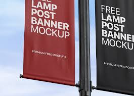 Download Free Lamp Post Banner Mockup Free Mockups Pixpine PSD Mockup Templates