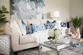 Rc willey is a furniture store that sells sofas, bedroom sets, dining tables and more. Summer Decor Ideas And Design Blogger S Home Tour Indigo Black And Gray Color Schem Cream Sofa Living Room Blue And Cream Living Room Summer Living Room Decor