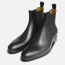 Chelsea boots black men luxury handmade calf leather dress shoes party casual. Black Leather Chelsea Boots For Men