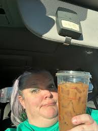 I ordered Sabrina's shaken espresso:) It's good 😊