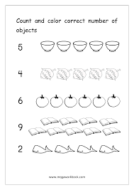 free printable number counting worksheets count and match count and write count and color the objects math worksheets for preschool and kindergarten megaworkbook