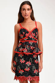 Check spelling or type a new query. Lovely Embroidered Dress Black Floral Midi Dress Peplum Dress Lulus