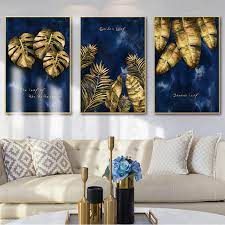 These include luxury wall art, luxury art installation and also well designed luxury paintings for home and offices. Luxury Wall Art Golden Leaf Wall Art Prints Canvas Paintings Blue Posters Decorative Wall Art Prints Living Room Home Decor Painting Calligraphy Aliexpress