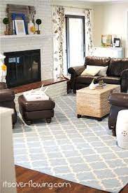 Chocolate Leather Couch Rug Google Search Farm House Living Room Home Living Room New Home Designs