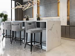 Grey brown pink bar stools kitchen breakfast stool fabric velvet foam chair seat. Hale Grey Velvet Counter Stool Bar Furniture Home Decor Kitchen Counter Stools