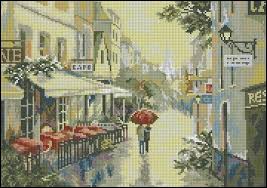 Landscape scenery cross stitch patterns free. Paris After Rain Free Cross Stitch Design Free Cross Stitch Patterns