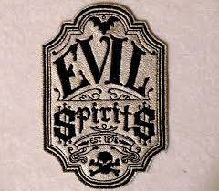 Evil Spirits Apothecary Iron On Patch On Cowhide Leather Etsy Iron On Patches Cowhide Leather Patches