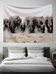 Elephant Groups Print Wall Tapestry Living Room Tapestry Tapestry Bedroom Wall Decor Living Room
