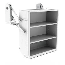 The ideal height at which to install upper cabinets depends on a combination of factors—the height of base cabinets, for starters, as well as countertop thickness read on to determine how high up the wall to mount cabinets in the kitchen, laundry room, or basement bar—and the tips to do so like a pro. Wall Cabinet Lift Indiago Height Adjustable Frames For Wall Cabinets Height Adjustable Kitchen Systems Granberg Interior Ab Sweden