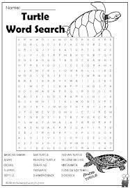Cool Turtle Word Search Turtle Facts For Kids Turtle Activities Turtle Crafts