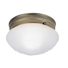 Westinghouse 1 Light Ceiling Fixture Antique Brass Interior Flush Mount With Satin White Glass With Design 6660400 The Home Depot Light Fixtures Flush Mount Ceiling Lights Ceiling Fixtures
