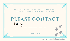 .medical contact card is a very useful app and can even prove to be a lifesaver in an emergency using this app, you can store emergency contacts and other essential information which can help. Free Printable Wallet Purse Vehicle Emergency Contact Card For Your Pets The Little Dog Retreat