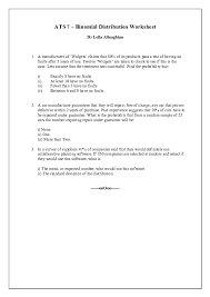 More lessons for a level maths math worksheets. Pdf Ats 7 Binomial Distribution Worksheet Tom Shen Academia Edu