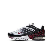 Nike Air Max Plus 3 Big Kids Shoe In Black White Black University Red Modesens In 2020 Nike Shoes For Boys Nike Air Shoes Air Max Plus
