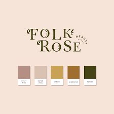 Here Is The Type Based Logo And Colour Palette For Folk Rose Beauty The Base Font I Used Here Is Call Color Psychology Branding Design Brand Color Palette