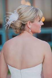 Wedding Updo With Feather Hair Clip San Diego Wedding Marina Village Wedding Hair Down Wedding Hairstyles Bridal Hair