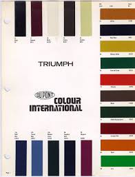 image result for vintage car color chart triumph