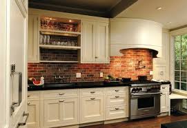 This Brick Veneer Backsplash Matches A 100 Year Old Exposed Brick Wall On The Kitchen S Opp Trendy Kitchen Backsplash Brick Backsplash Brick Backsplash Kitchen