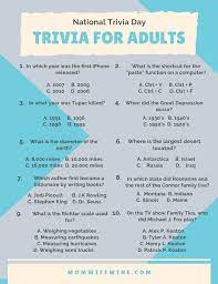 Quizzes for seniors & the elderly. Fun Trivia For Kids And Adults Free Printables Mom Wife Wine