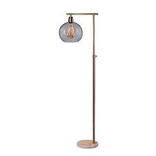 Brushed Steel And Marble Edison Bulb Floor Lamp Kirklands