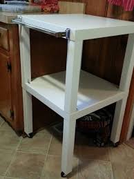 30 Ikea Lack Hack Kitchen Cart Add Wheels A Towel Bar And L Brackets To Connect Them Together Soon I Will Add A D Kitchen Furniture Design Ikea Ikea Hack