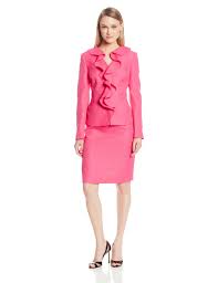 Black And Pink Suit Women Amazon Com Le Suit Women S Ruffle Front Textured Weave Jacket And Skirt Suit Set Clothing Skirt Suit Set Suits For Women Skirt Suit