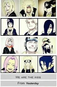 We Are The Kids From Yesterday Text Quote Team Sarutobi Hiruzen Tsunade Jiraiya Orochimaru Konan Yahiko Nagato Team Minato Rin Obito Kakashi Naruto