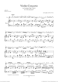 (as new pieces are finished they are added to the top of the list, but always after the group of 5 zipped folders.) Free Vivaldi Violin Concerto In A Minor Op 3 No 6 1st Sheet Music For Violin And Piano