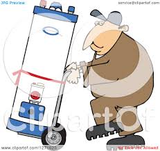 In both gas and electric water heaters, the heating element may also need replacement. Clipart Of A Caucasian Worker Man Moving A Water Heater On A Dolly Royalty Free Vector Illustration By Djart 1271623