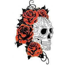 La rose est un sujet très compliqué à dessiner bien que son symbole est synonyme de romantisme et d'amour. Tres Grand Tatouage Temporaire Tete De Mort A La Rose 21 Cm A 3 99