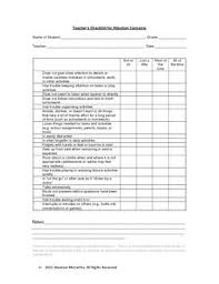Teacher S Checklist For Attention Concerns Teacher Checklist Teacher Classroom Teacher