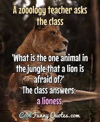 She was gentle as a dove and brave as a lioness. A Zooology Teacher Asks The Class What Is The One Animal In The Jungle That A