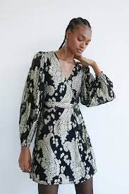 Sparkle Paisley Mini Wrap Dress Warehouse